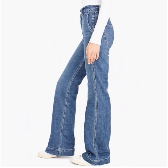 29 🔖 J.Crew Jeans High Rise Wide Leg Trouser Pants Light Lagoon Blue K5200 - Picture 1 of 14